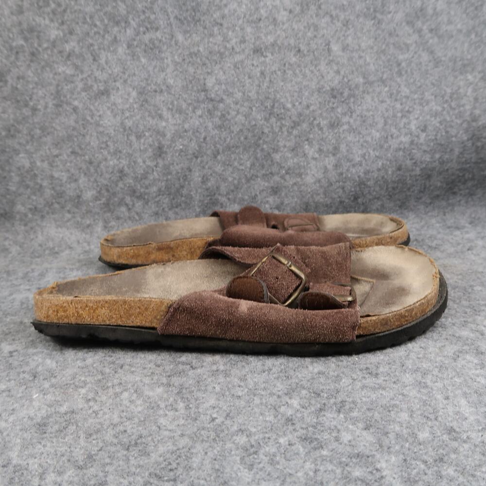 Curfew Shoes Womens 8 Sandals Slip On Slides Double Buckle Strap Casual Brown